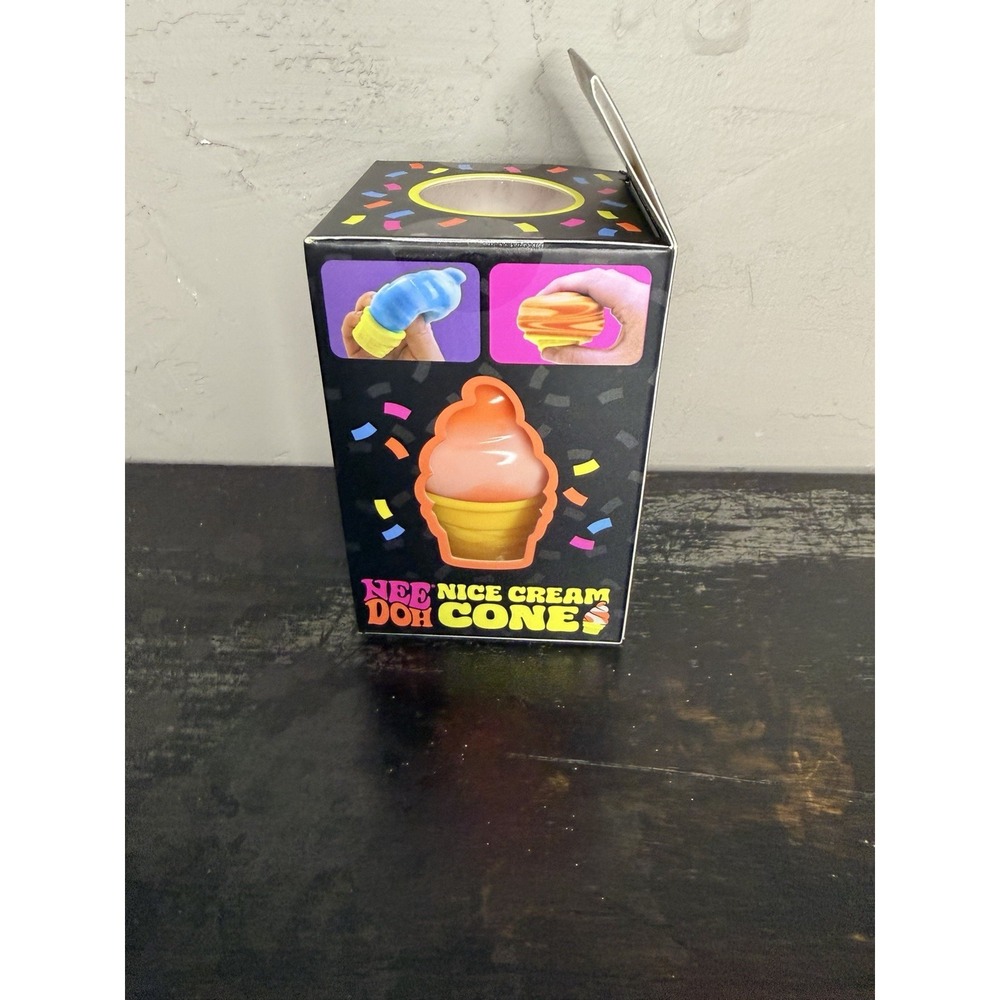 Nee Doh Nice Cream Cone Creamy Smooth Squish Tactile Toy Orange - Picture 2 of 4